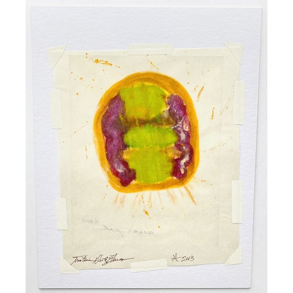 Escape Pod Original Art Encaustic Wax Painting Matted 11x14in Frame Ready - Picture 5 of 5